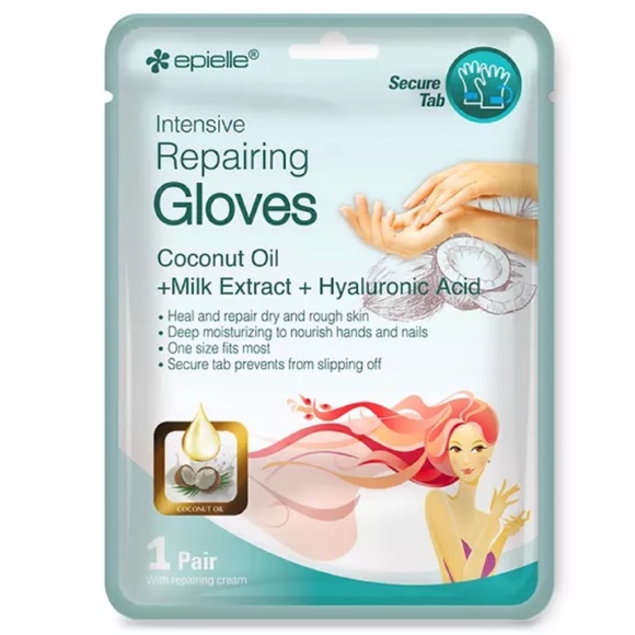 Epielle Coconut Oil Intensive Repairing Gloves Set of 2 Soft Hands Spa Hydrate - Picture 1 of 8